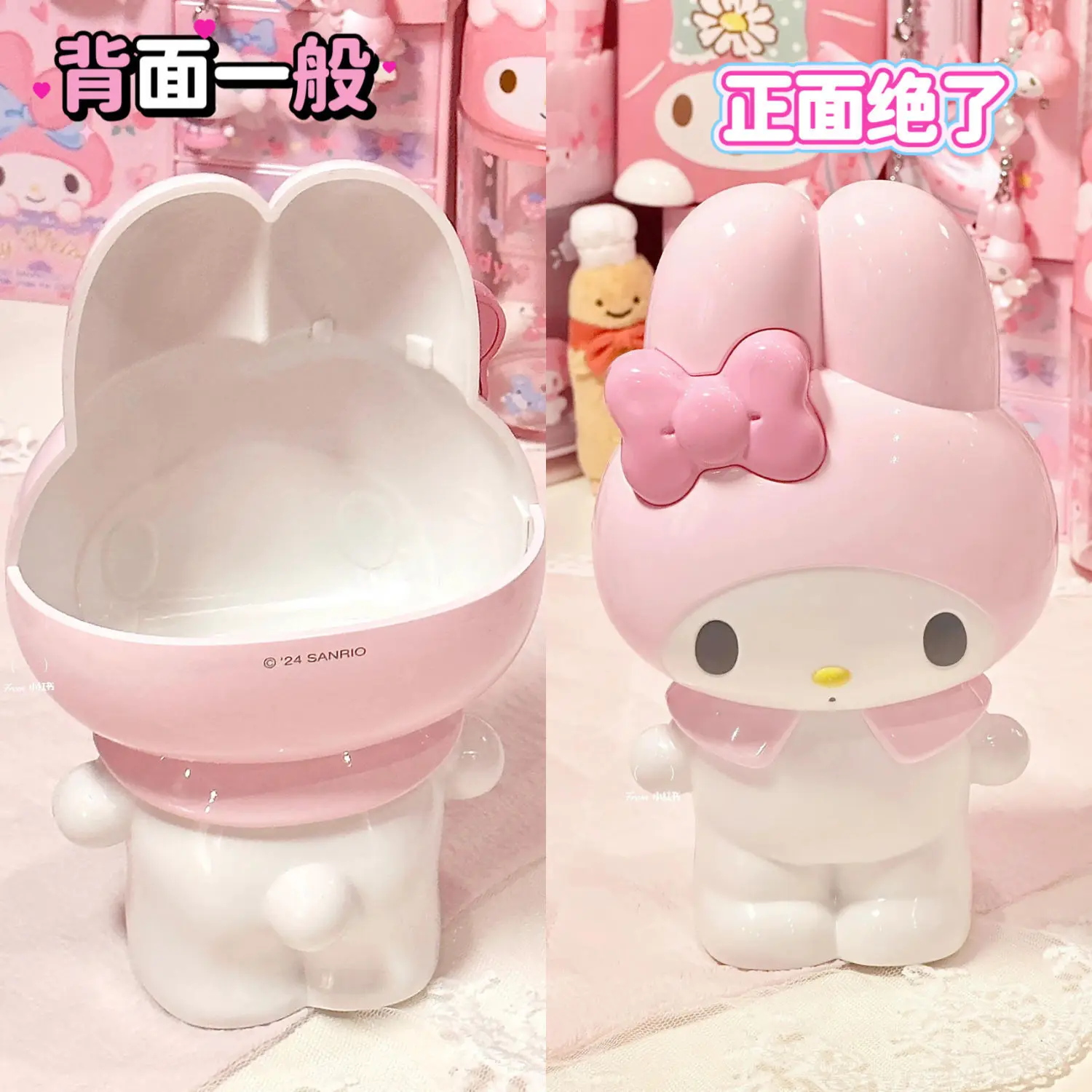 

New Sanrio Kawaii Hello Kitty Pen Holder Stationery My Melody Makeup Brush Storage Bin Desktop Storage Ornament Toys for Gifts