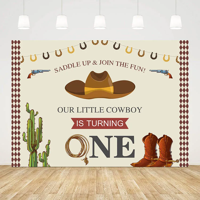 

Mehofond Photography Background Saddle Up Join the Fun Western Cowboy Kids Boy 1st Birthday Party Decor Photo Backdrop Studio