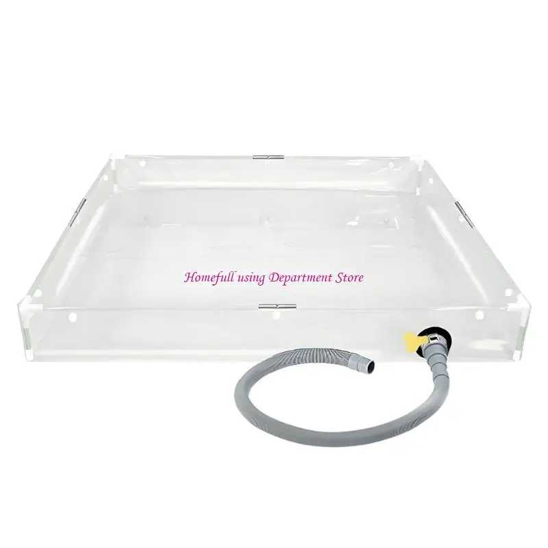  Portable Shower Drain Tray for Camping Wash-Up, Fabric Rinse Pan with Water Outlet and Flat Storage for Car Side Use