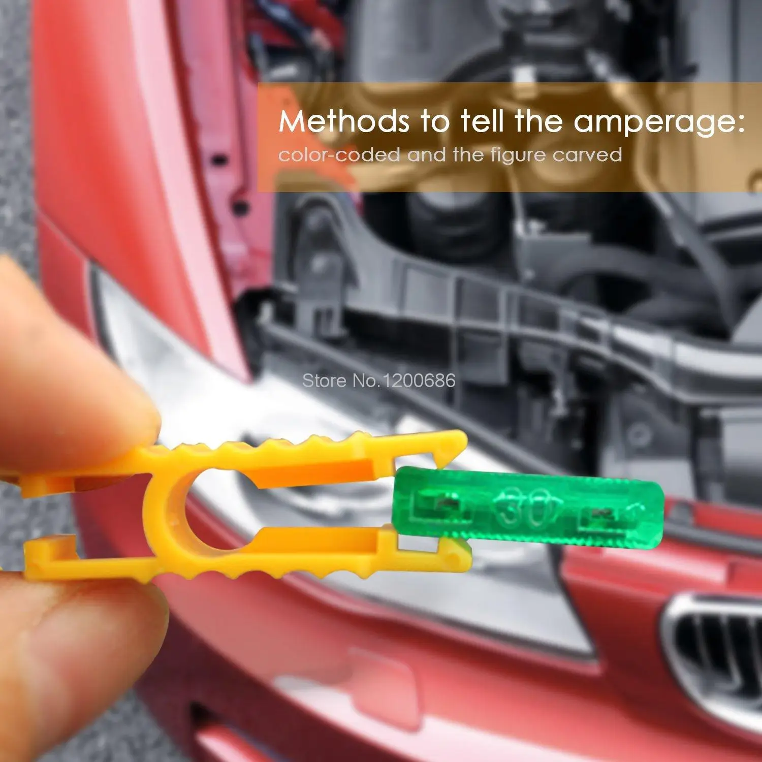 Small Blade Car Fuse Automotive Replacement Fuse Puller Included