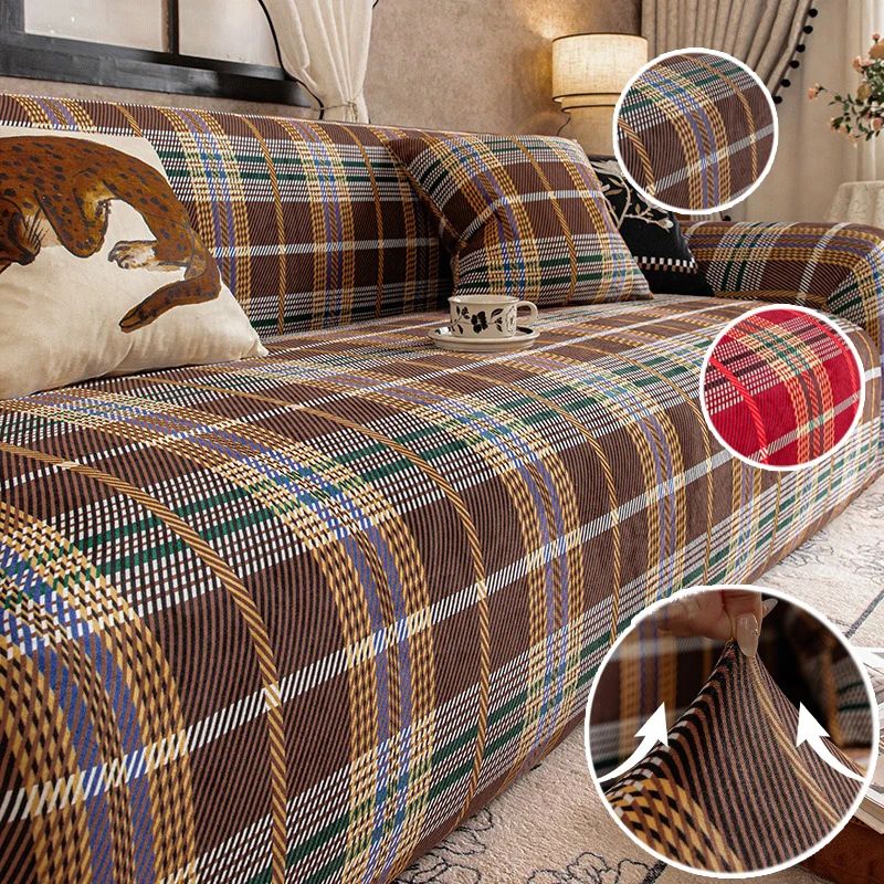 

Chenille Sofa Seat Cushion Cover Washable Stretch Slipcover Universal for Corner Sectional Linear Sofa Pet Friendly Home Decor