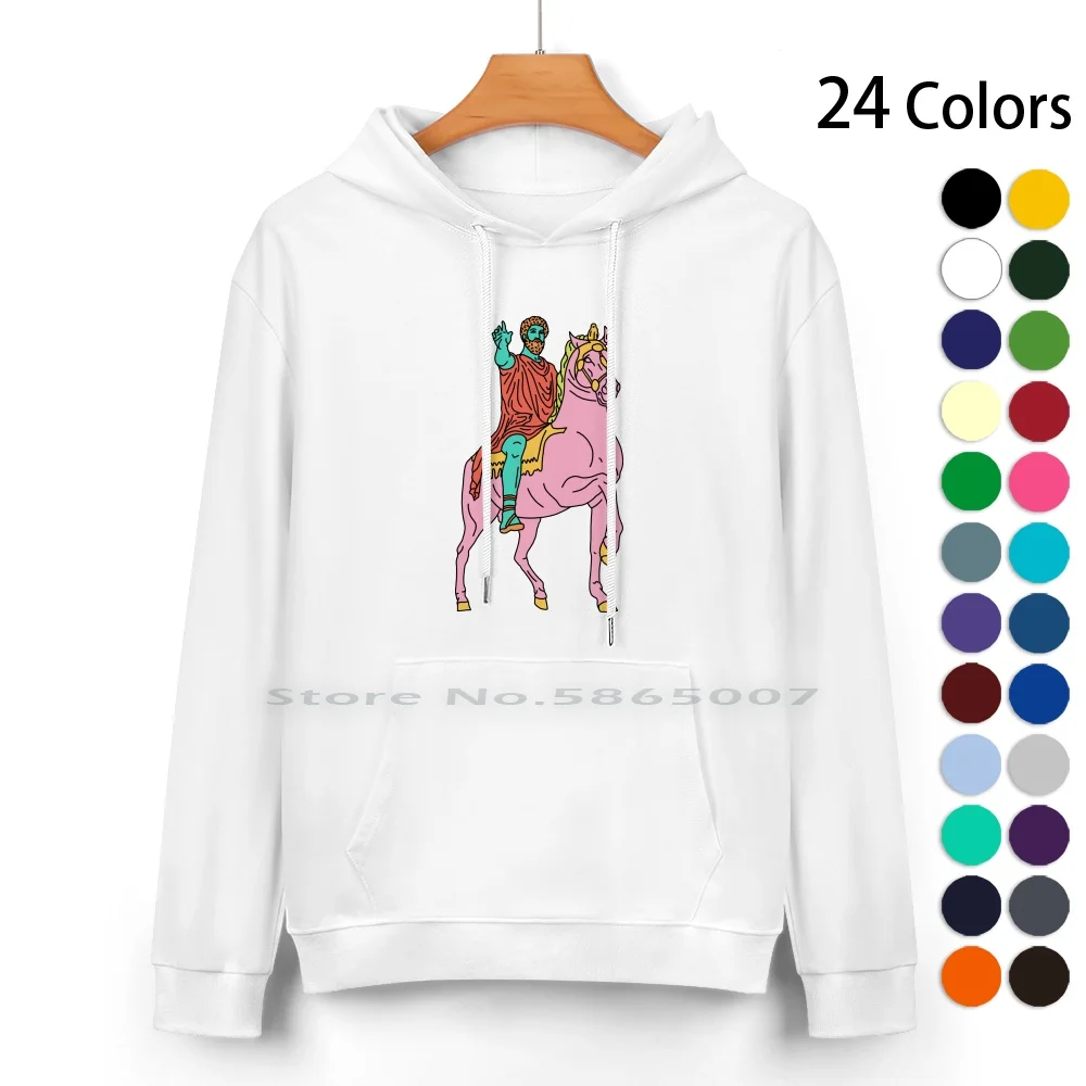 Marcus Aurelius Pure Cotton Hoodie Sweater 24 Colors Sculpture Ancient Vintage Greek Roman Marble Classical Mythology God