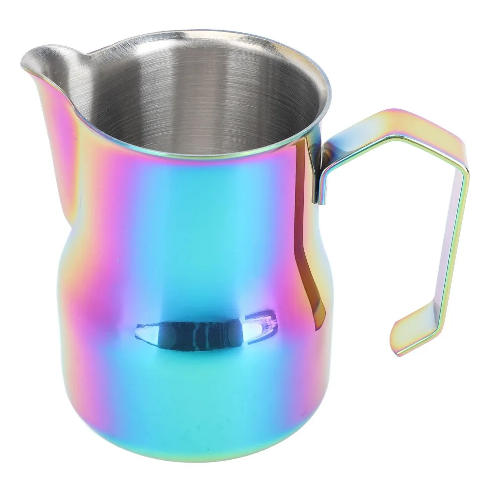 304 Stainless Steel Milk Frothing Pitcher Eagle Spout 350ml Capacity Milk Foaming Cup Drip-Free Design Pointed Mouth