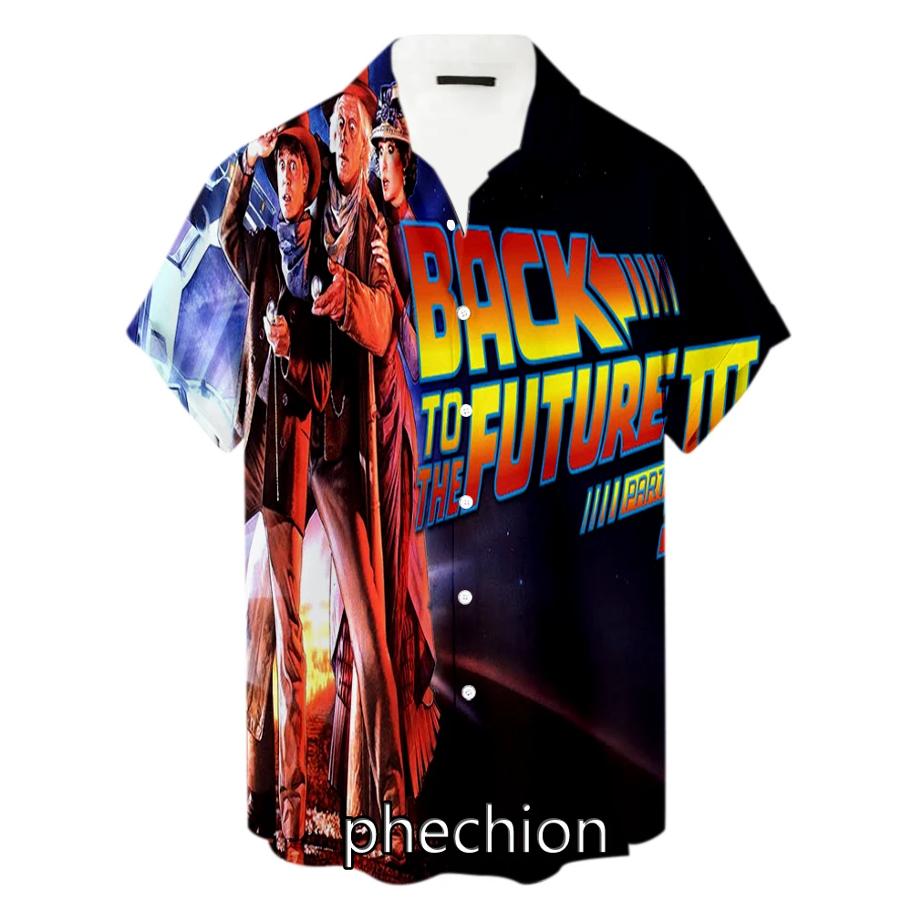 New Fashion Summer Classical Back to the Future 3D Printed Mens Short Sleeve Beach Shirts T34