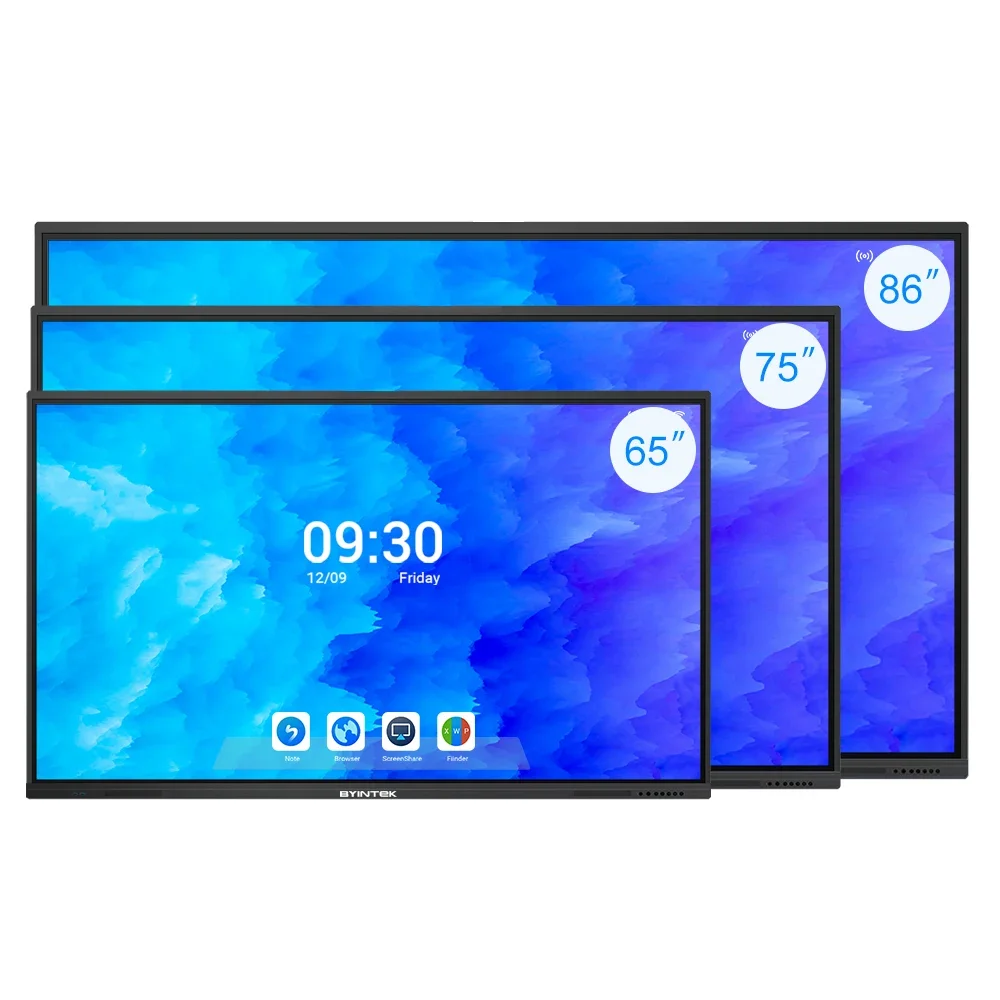 Tela plana Whiteboard Smart Touch Screen, LED Digital Interativo Placa Eletrônica, Interact Display, 65"