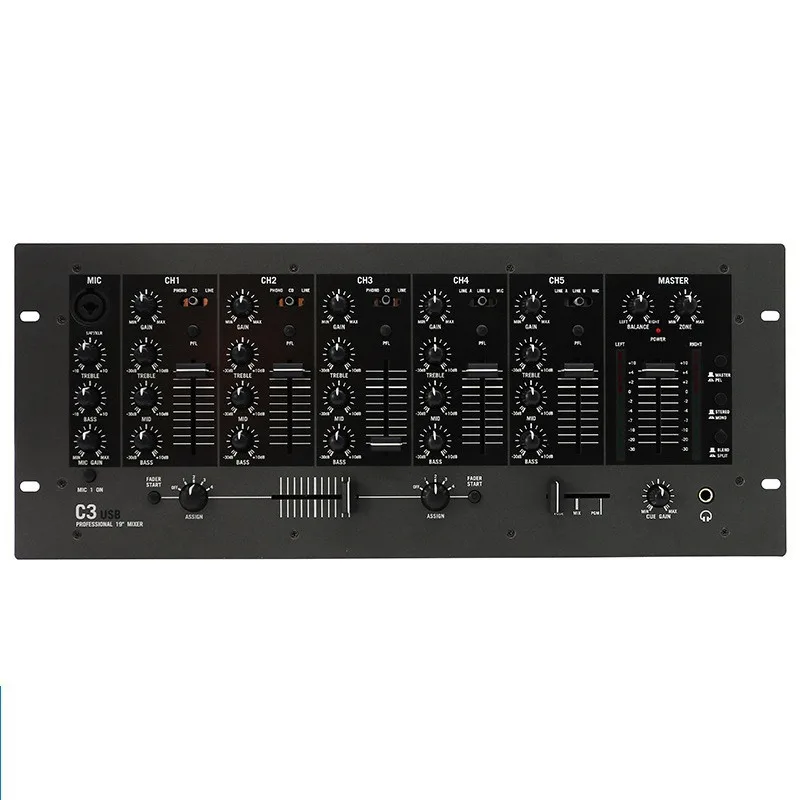 

ProfessionalDJMixer5ChannelUSBOutputEQStage performance bar mixer