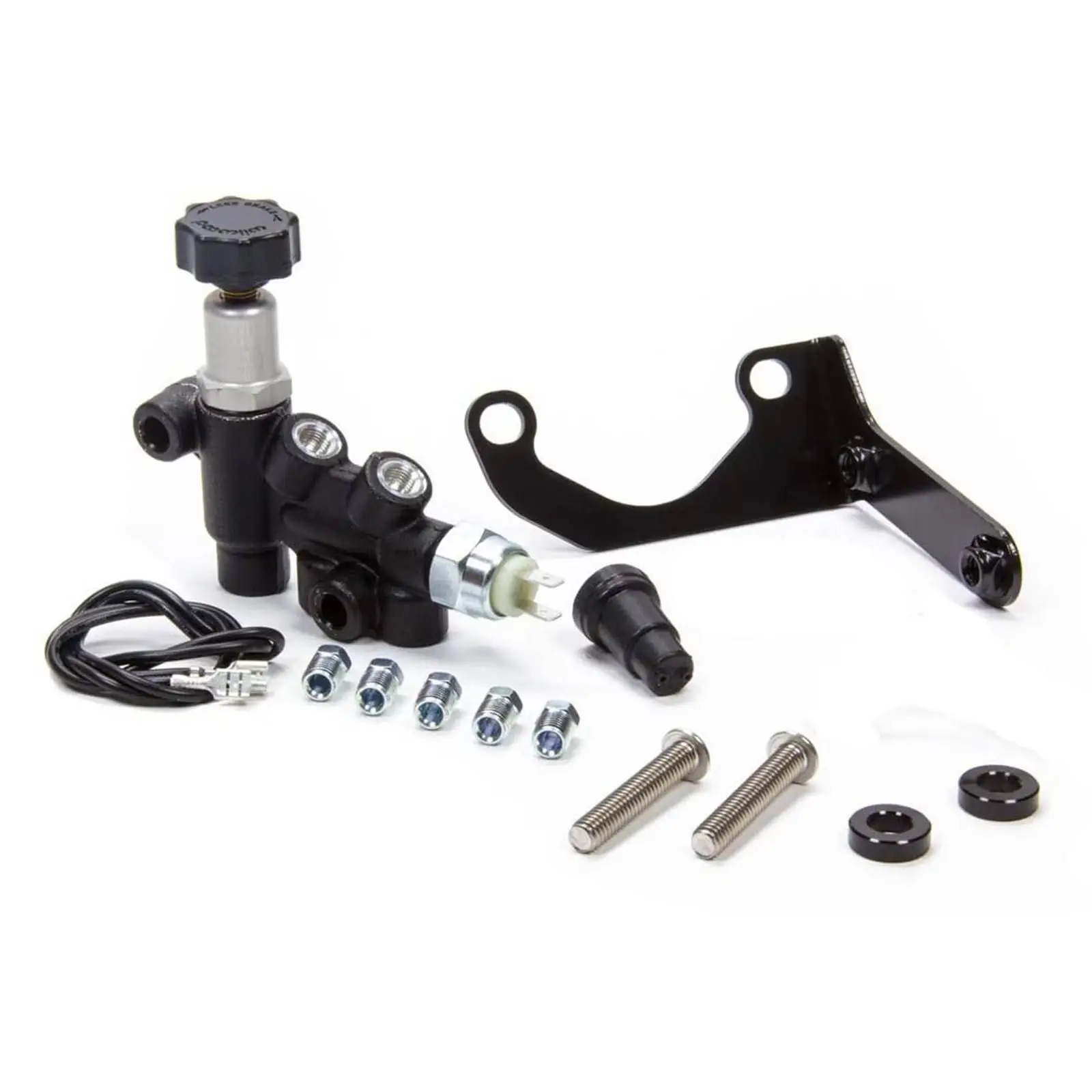 Adjustable Knob Brake Fluid Proportioning Valve Kit with Stainless Tubes for Car Master Cylinder Retro Fitment