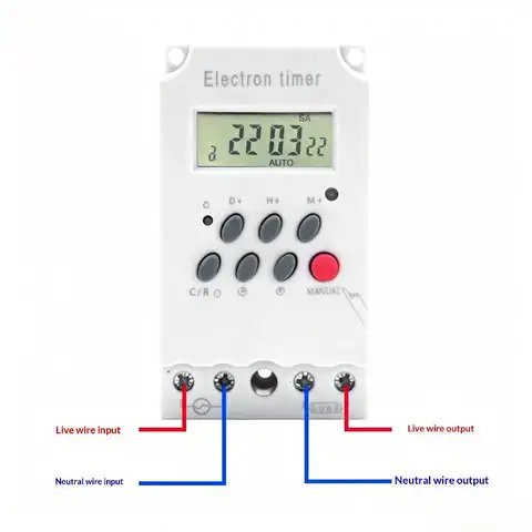 【S】16 ON/OFF 220V 30A Second Setting Digital Timer Switch 24hr 7 Days Weekly Programmable Time Relay Voltage Output