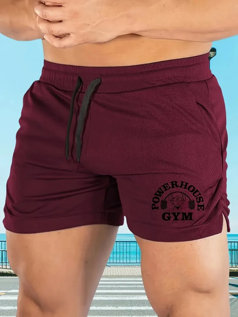 New men's fast drying breathable printed sports shorts, outdoor training shorts, fitness shorts, fitness running shorts