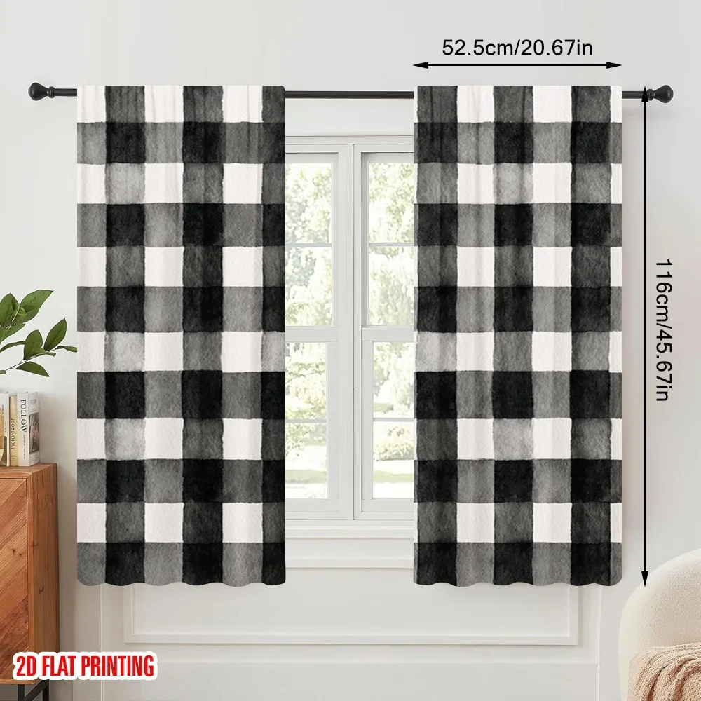 2pcs,2D plane printing Print Curtains Pine Tree Versatile Polyester Fabric (without rod) Decorations Outdoor for Bedroom,