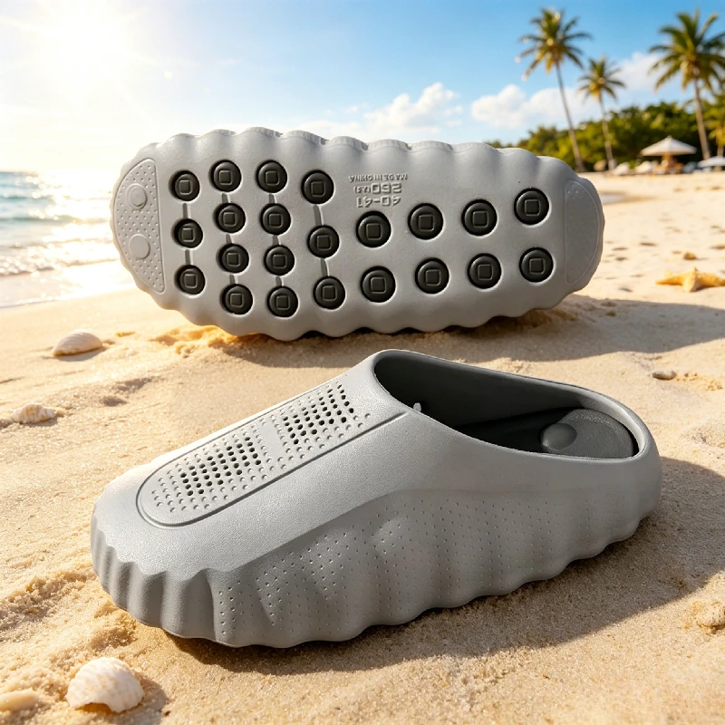 Casual Covering Thick Heel Slippers Shoes for Men Men Massage Slippers Comfortable Breathable Function EVA Material Sandals