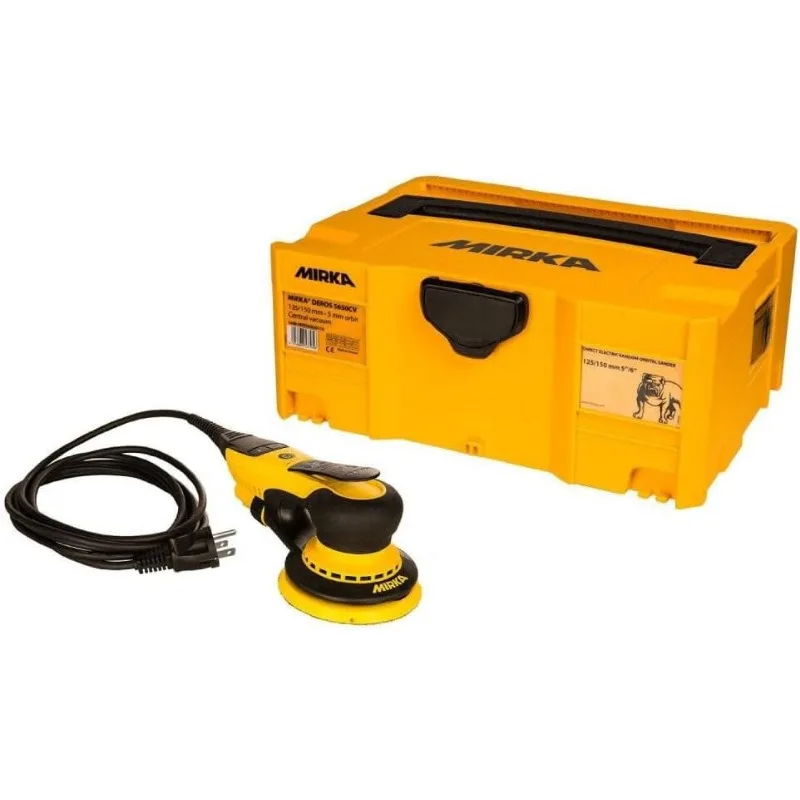 Mirka MID55020CAUS Direct Electric Random Orbital Sander, 5-Inch, Yellow, Black