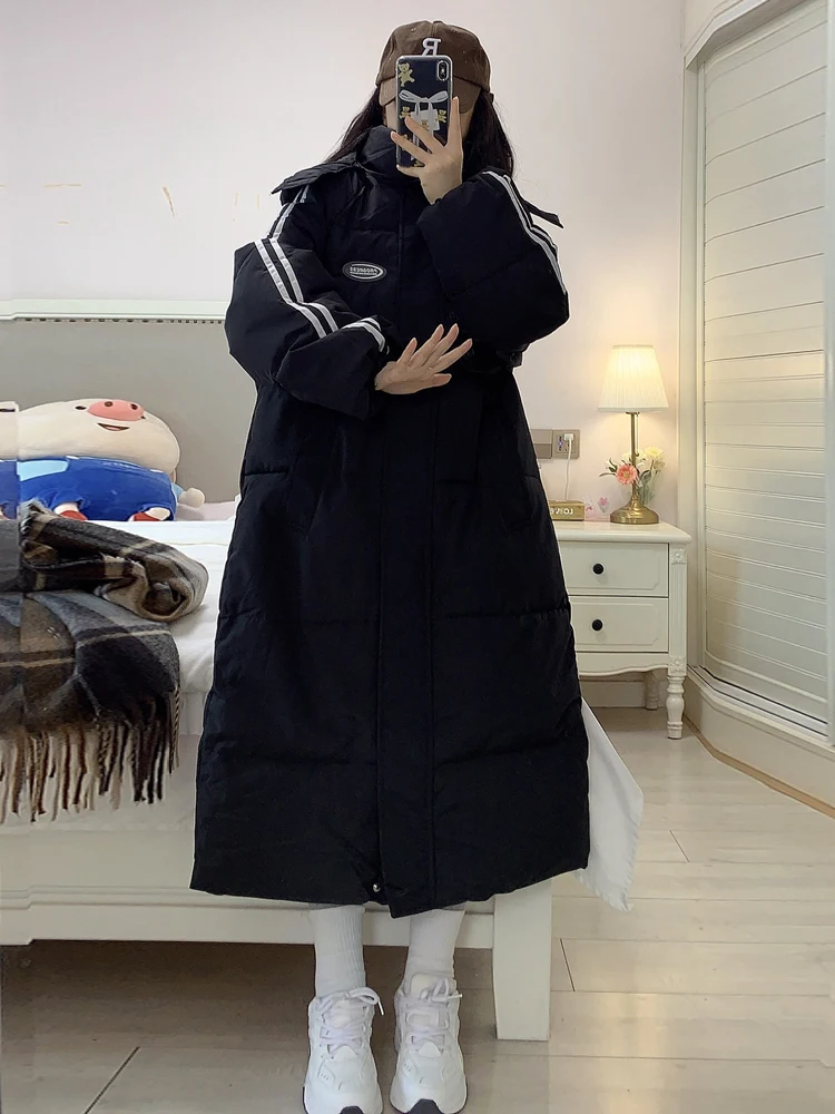 Bla Lungo sopra il ginocchio da donna in piumino Jaet Winter Thiened Versatile cappotto in fibra di poliestere con taglio dritto Princ Sle