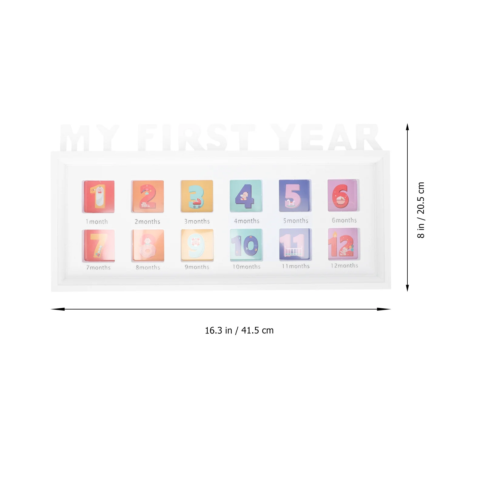 

Baby 12 Month Growth Photo First Year Picture Infant Photo Holder Compact Size 12 Picture Display Home Decoration