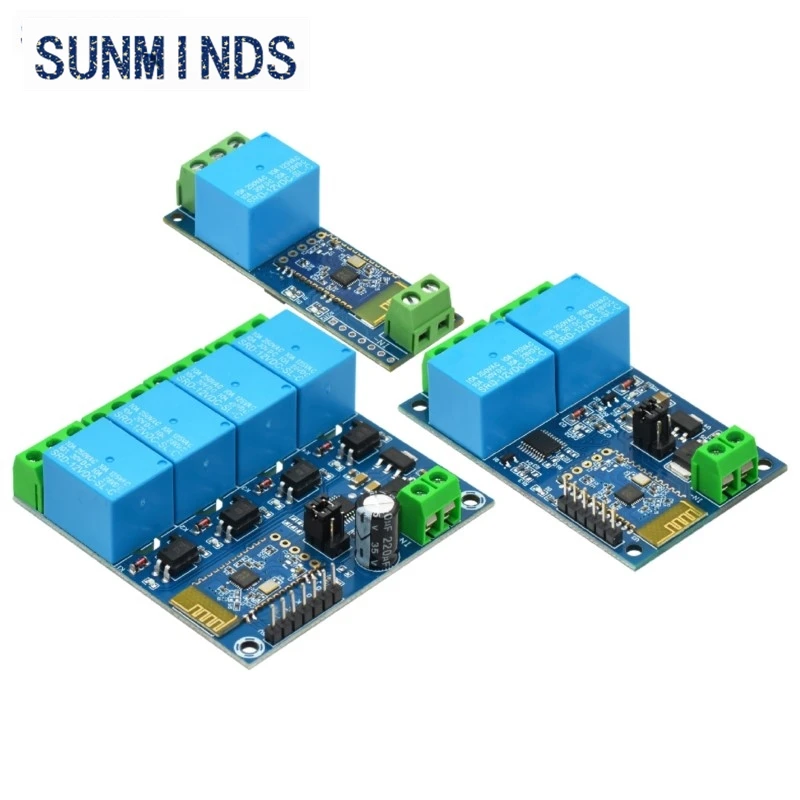 For Bluetooth Relay Module 1 2 4 Way Channel DC 12V Internet Smart Remote Control Mobile Phone Switch Wireless Relay Module