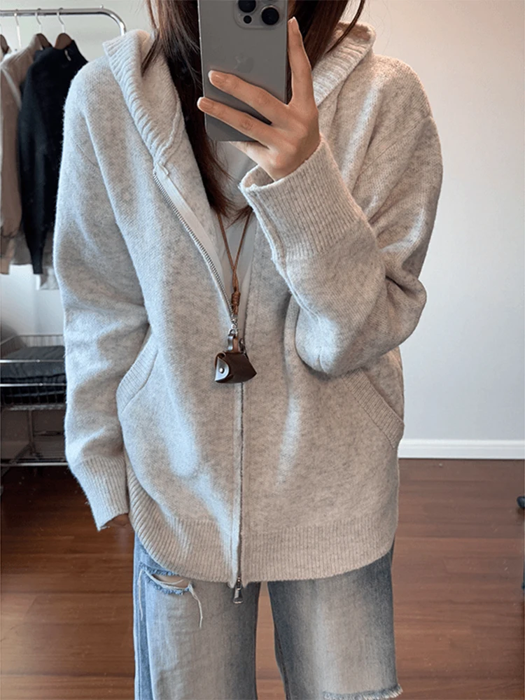 

ay Floral Knitted Open Cardigan Sweater Men's Sle American Retro Lazy Cleanfit Hoodie Autumn Season Soft Comfortable Loos...