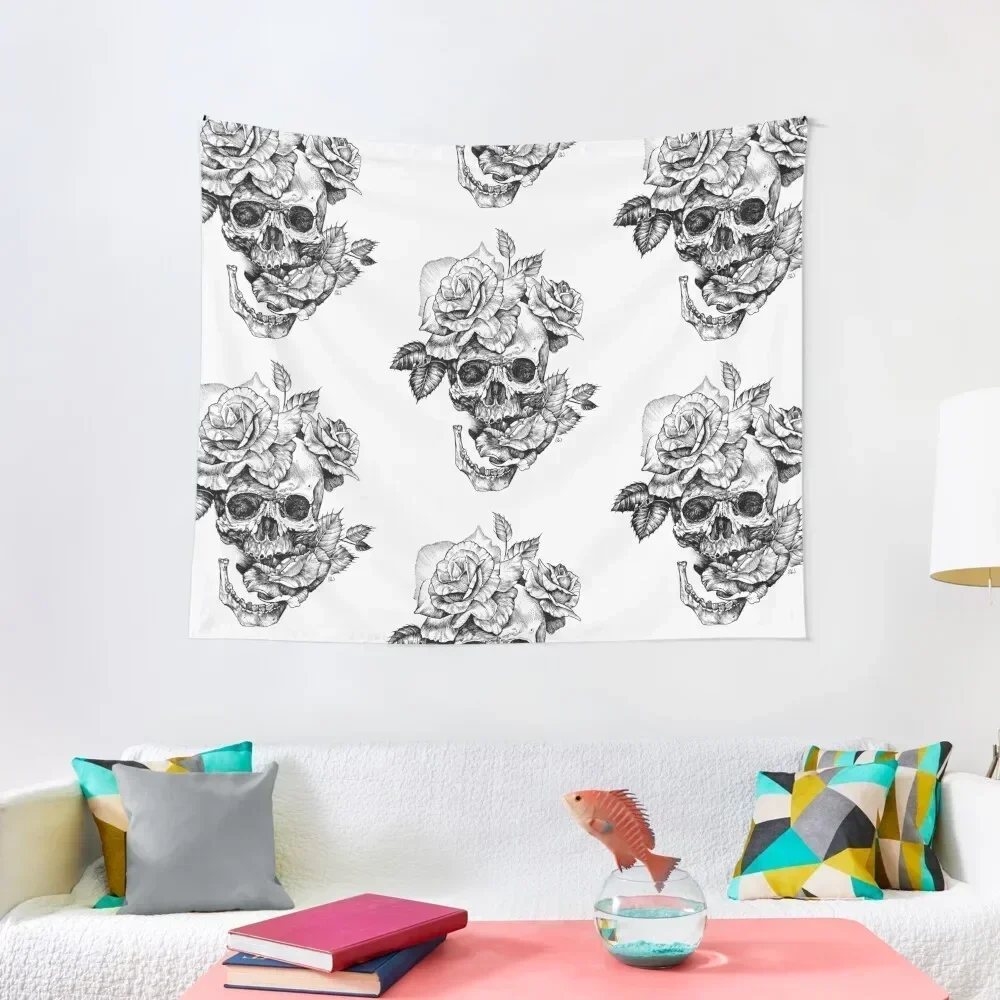 

Skull And Roses Tapestry Wall Decoration Items Decorative Wall Mural Tapestry