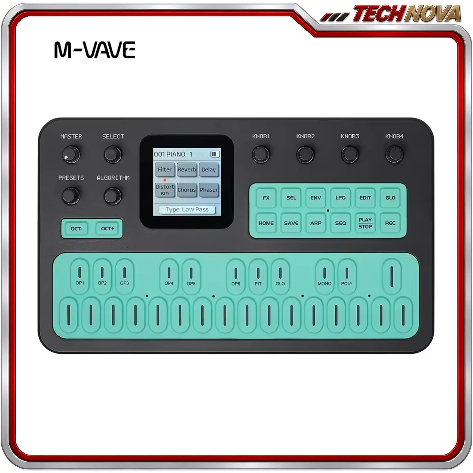 M VAVE FM 1 Pocket FM Synth 6 Op 32 Algorithm 128 Presets DX7 SYSEX 12 Voice 27 Keys TFT Screen Built-in Speaker 12H Battery