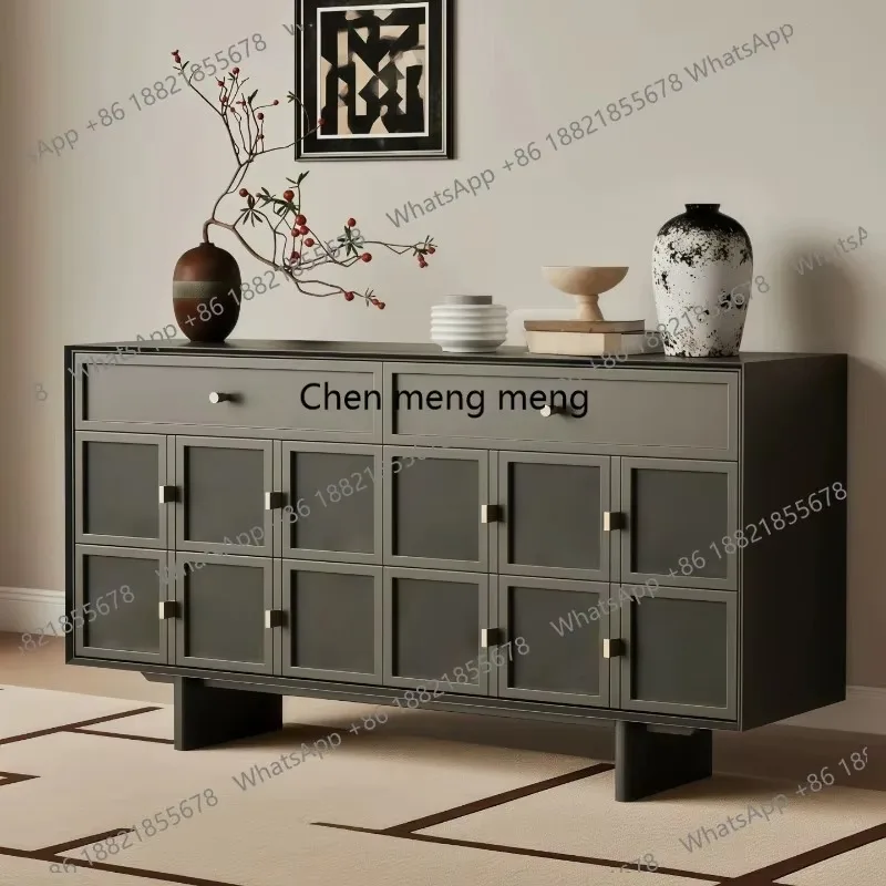 CC182 Medieval style paint dining side cabinet entrance entrance living room against the wall storage three or six chest cabinet
