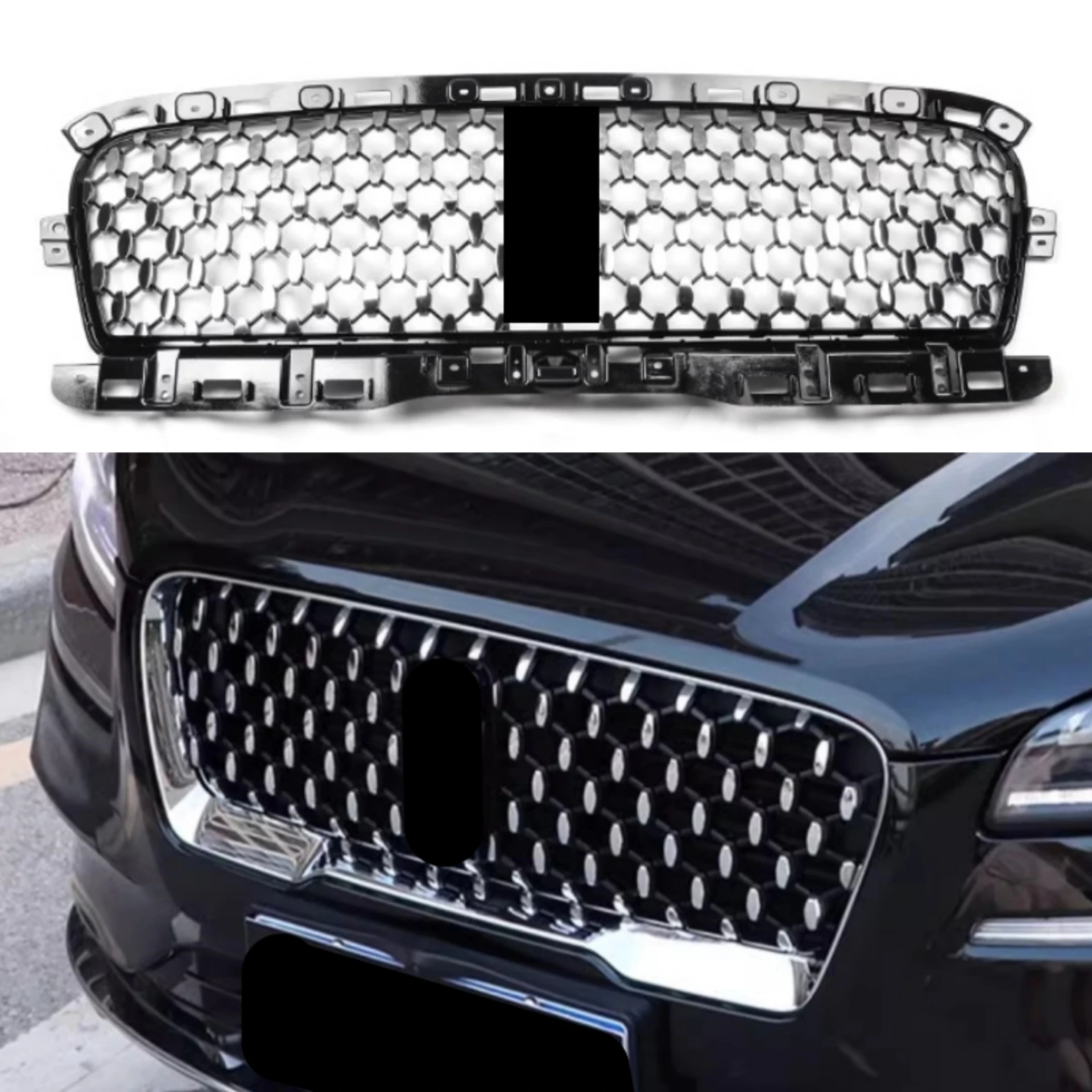 Chrome Grille Front Bumper Net for Lincoln Corsair 2020-2022 Modified New Style Radiator Grill Mask Body Kit Car Accessories