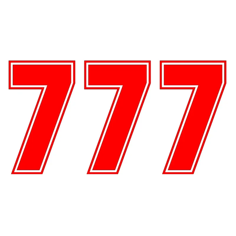 Fun Racing Car Number 777 Sticker Truck Bumper Rear Window Laptop Waterproof Car Beauty Sticker Cover Scratches