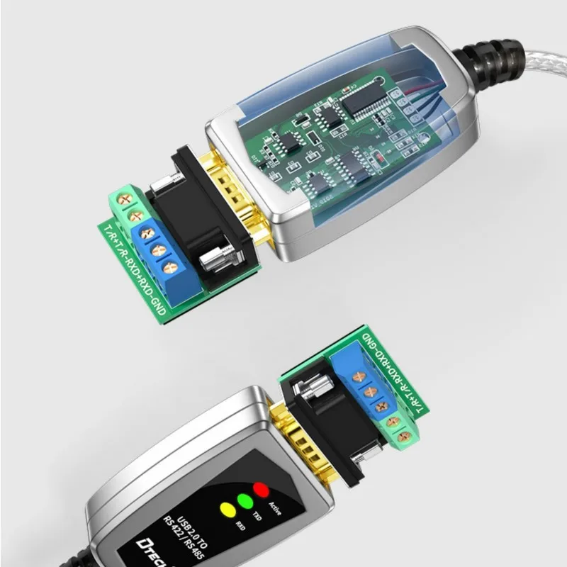 DTECH Male to Male Gold Plated USB 2.0 to Rs422 Rs485 Db9 Serial Converter Cable Adapter 1.2m