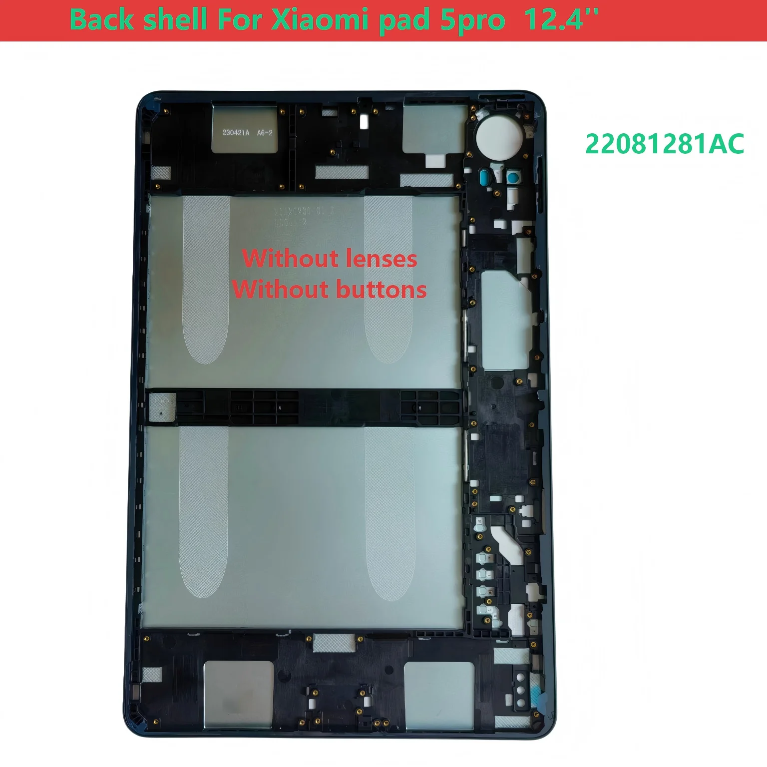12'.4' Back shell For Xiaomi PAD 5 pro 22081281AC Battery Cover Back Case Accessory Replacement