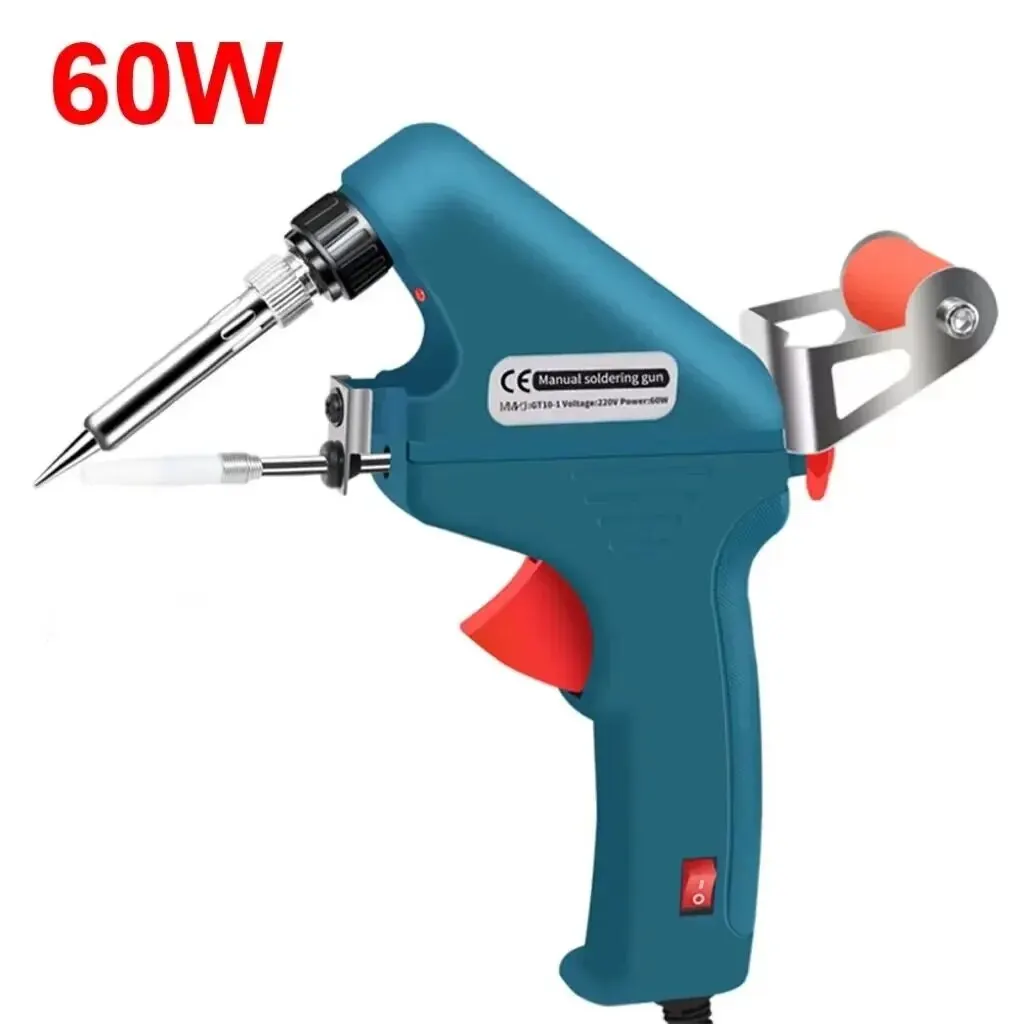 Blue Soldering Iron 60W Eagle Beak Endothermic Handheld Gun 50G Wire Heated Household Repair Internal Tool Manual Tin Dispensing