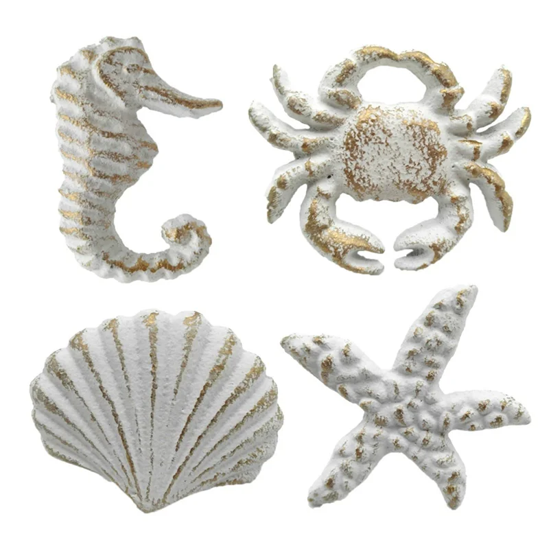 

Y42A-4 шт., ретро морской стиль, чугунная ручка ящика-кухонный шкаф, фурнитура для шкафа, белый, прочный, простой в использовании