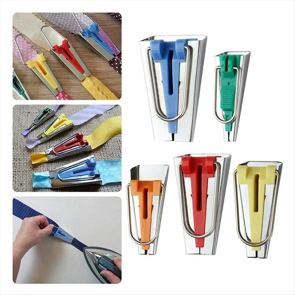 【~ NEW BABQ】Bias Tape Makers Kit of 5 Sizes 1/4In 3/8In 1/2In 3/4In 1In DIY Quilting Tools Kit for Fabric Sewing and Quilting