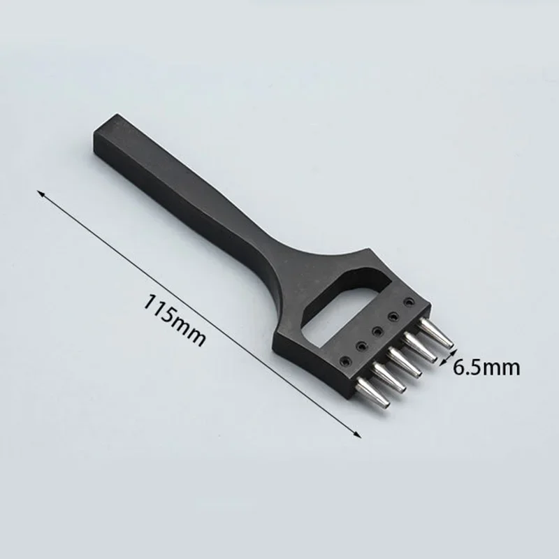 6.5mm Punching Hole Manual Leather Craft Punching Tool 1.2mm/1.5mm/1.8mm/2.0mm Leather Strap Circular Punching