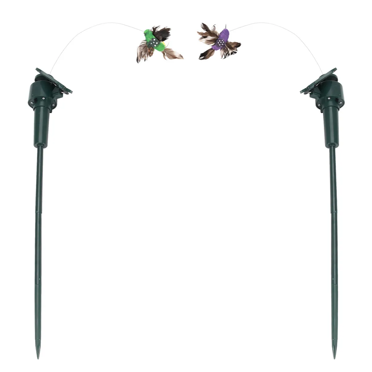 

2Pcs Hummingbirds Flying Around Circle Plastic Garden Craft Adornment Realistic Motion Sound Birds Ornament