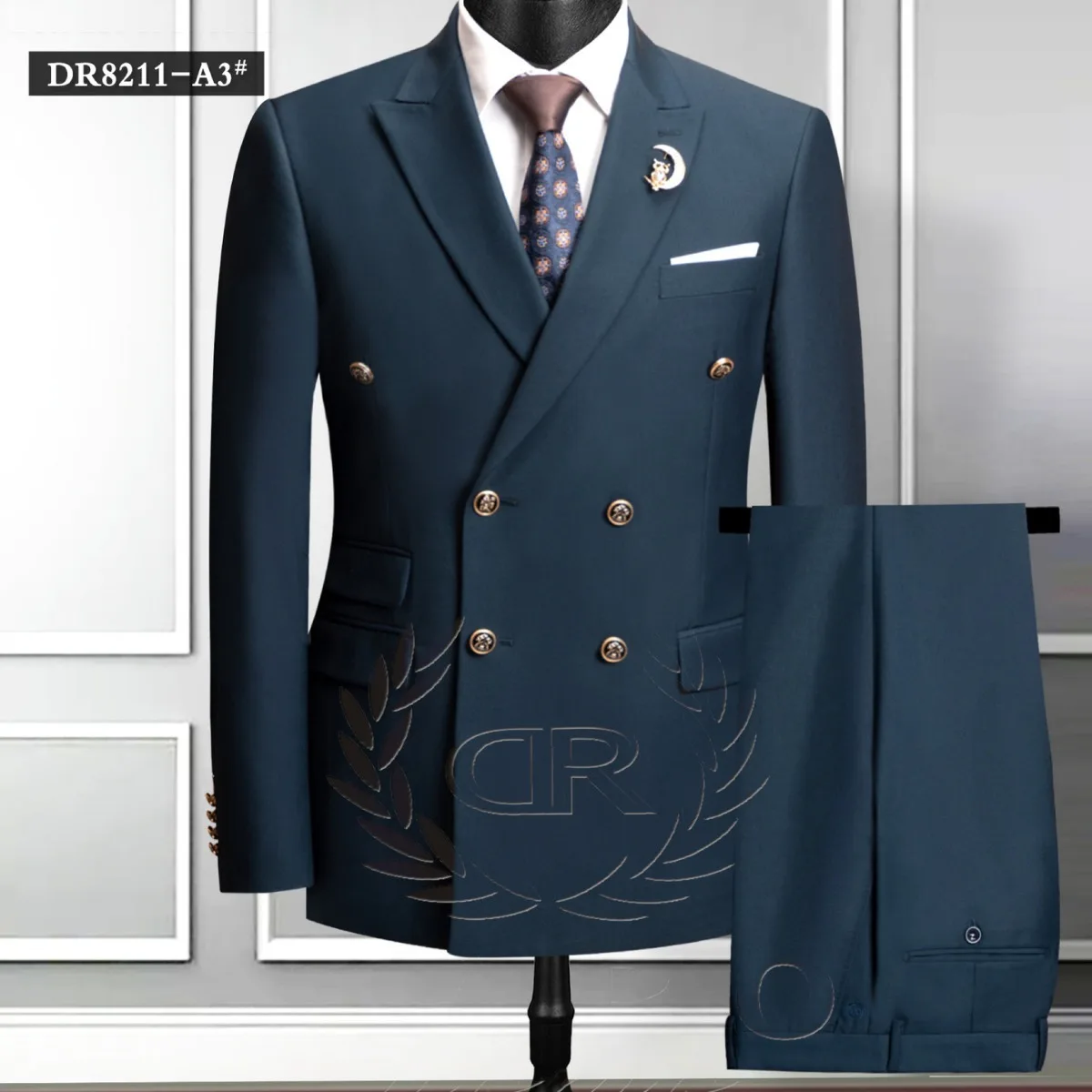 Vestido de casamento trespassado masculino, terno de padrinhos de tamanho grande, comércio exterior, terno grande de 2 peças