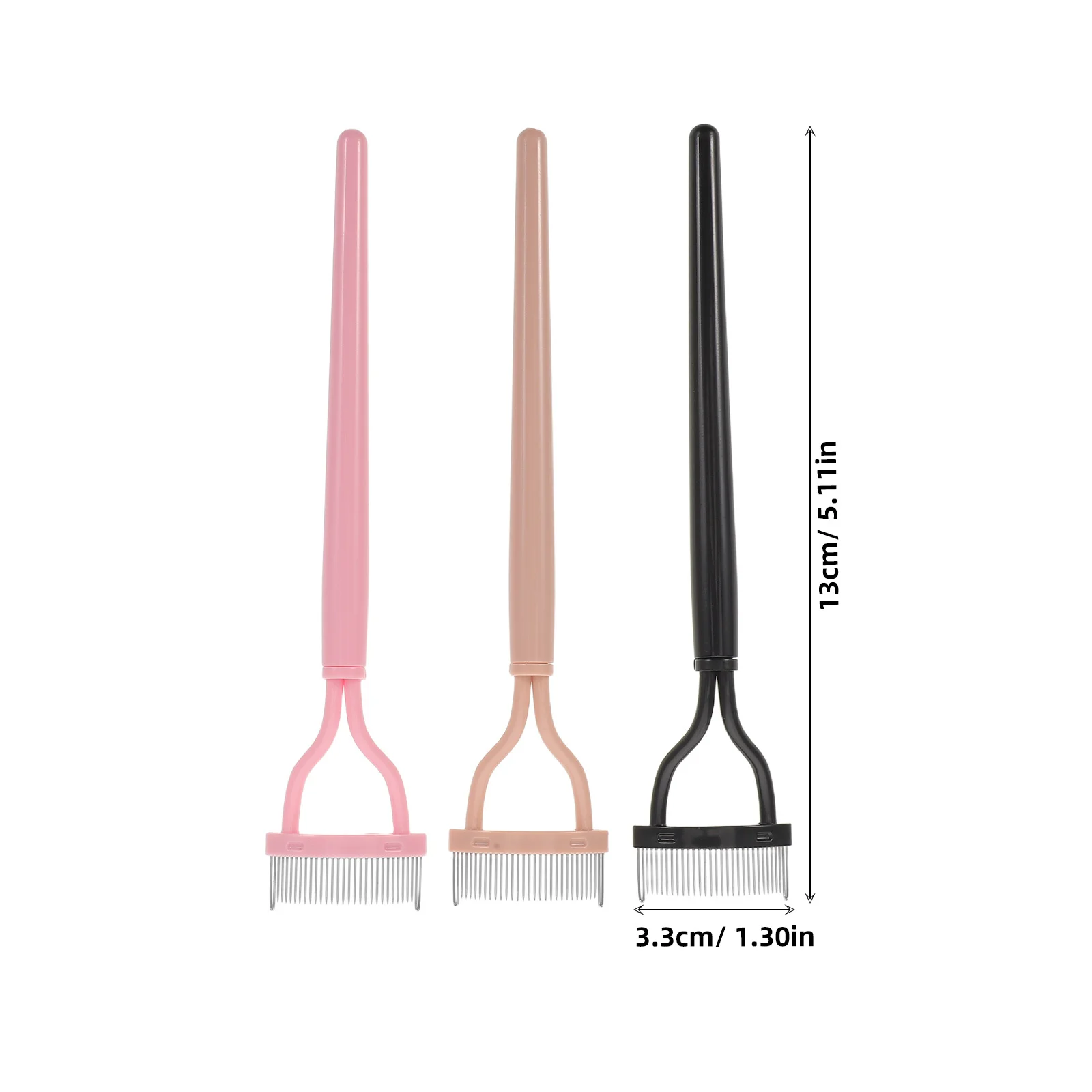 3Pcs Eyelash Separator Tool Lash Comb Fine Stainless Steel Mascara Clump Remover Eyebrow Comb Makeup Lash Brush