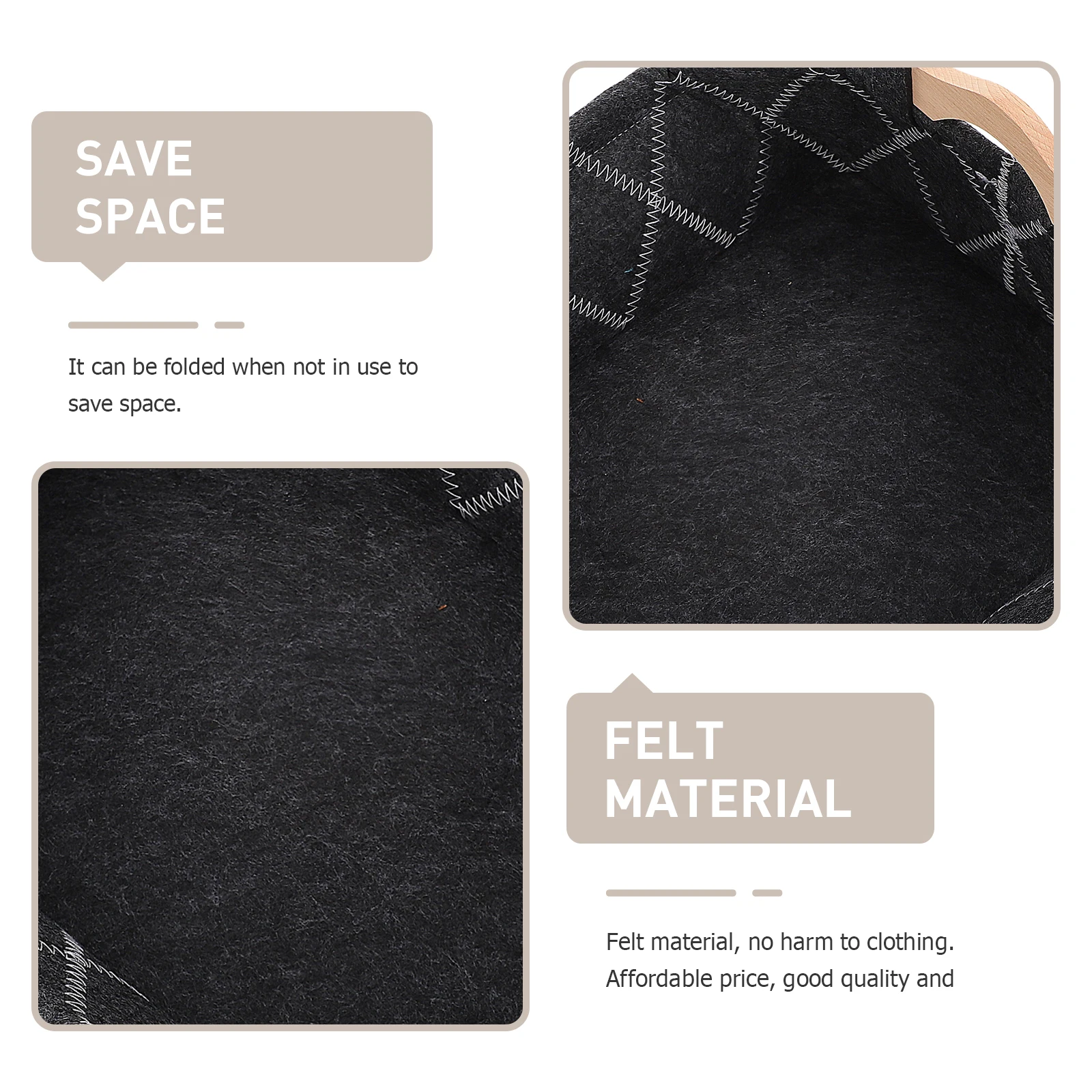 

Creative Felt Storage Basket Organizer Foldable Rectangular Bin for Clothes Snacks Sundries Multifunctional Home Use