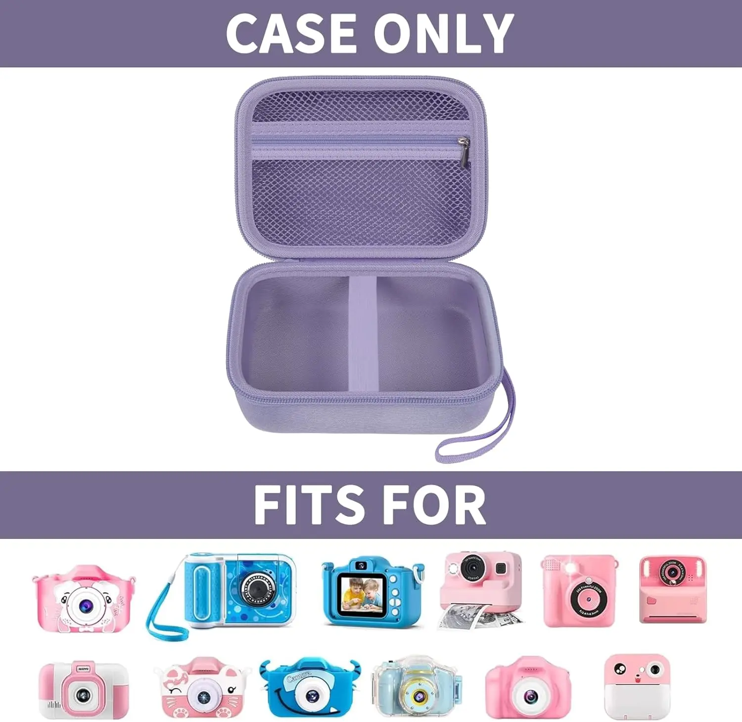 Purple Kids Instant Print Camera Case for Dylanto ESOXOFFORE VTech KidiZoom PrintCam Creator Cam Goopow GKTZ FUNKAM Agoigo Water