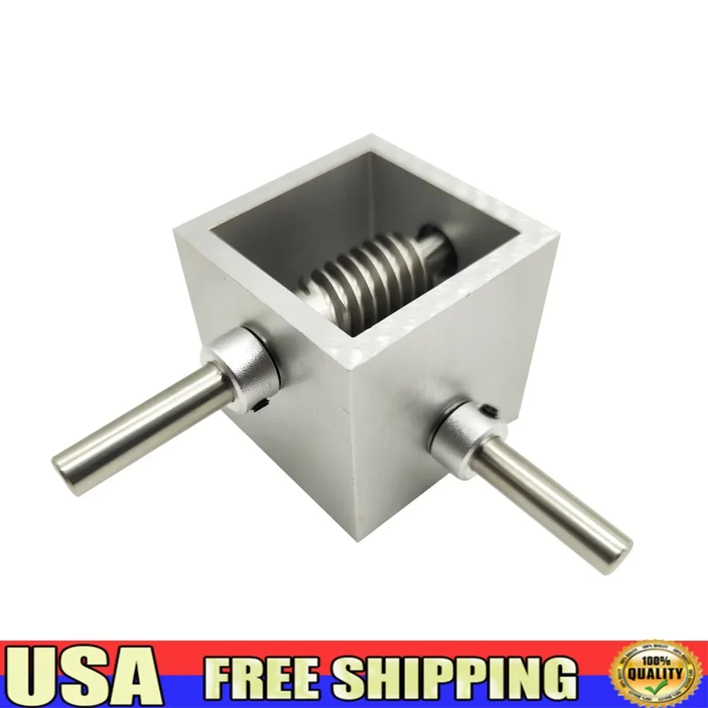 

5:1 Right Angle Worm Gearbox 90 Degree Steering Reducer 20T Gear DIY Mechanical Applications 8mm Shaft Drive Module