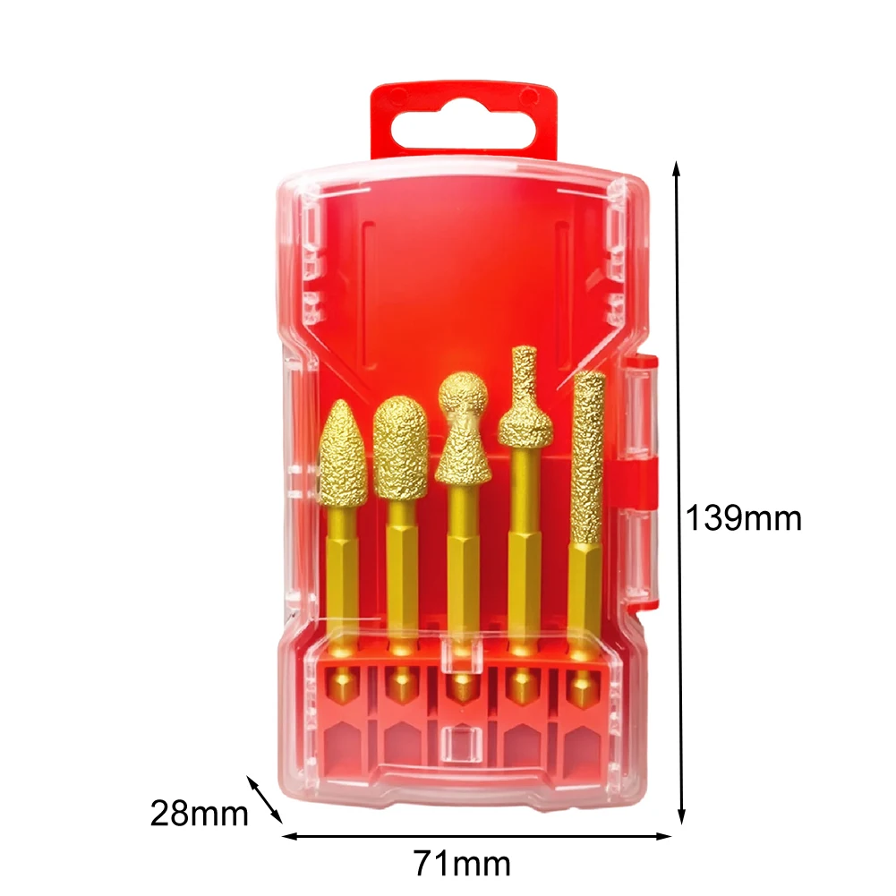 For Grinding Diamond Grinding Head Rotary Tool Bit Diamond Abrasive Head Hex Shank Connector Fine Grit Diamond