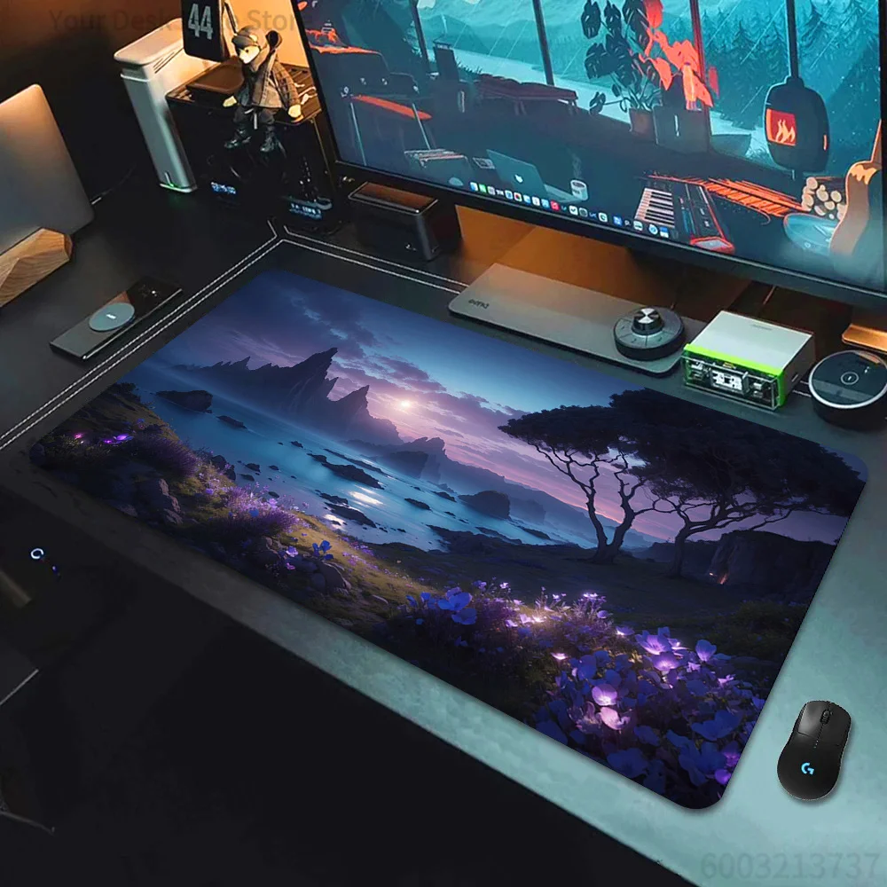Fantasy Cherry Blossom Tree Mouse Pad Amazing Landscape XXL Large Desk Mat for Anime Game Computer Keyboard Desktop Decor