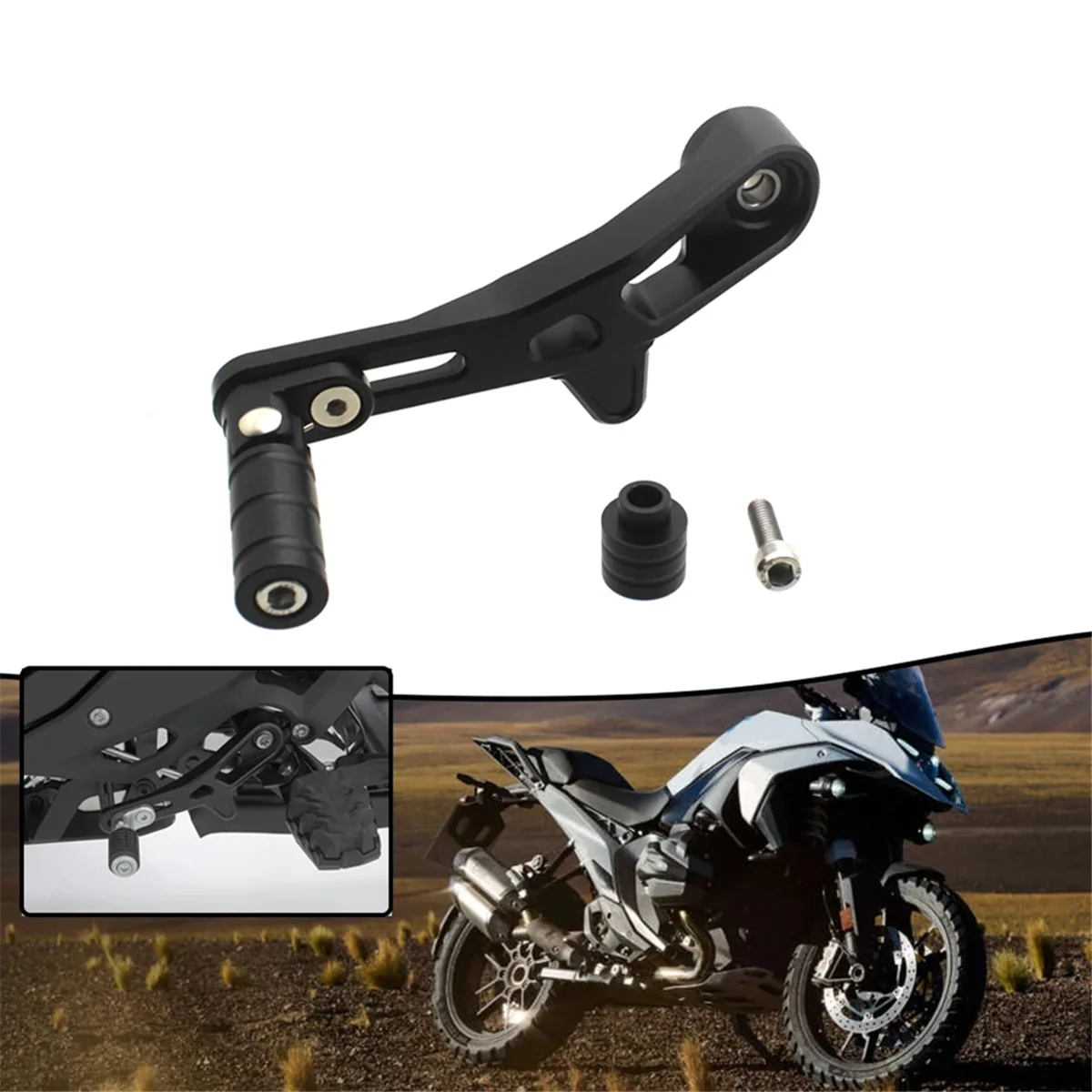 Motorcycle Adjustable Folding Gear Shift Lever Shifter Pedal for BMW R1300GS R1300 GS GS1300 2023- Adventure Silver