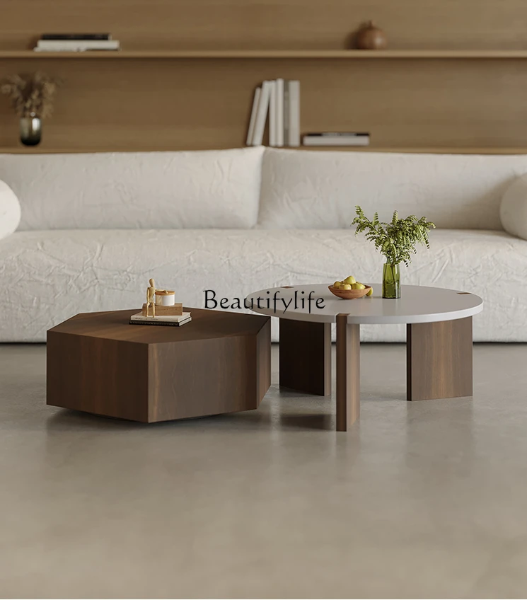 Xiaoli Style Coffee Table Design Sense Small Apartment Coffee Table Minimalist Circle and Creative