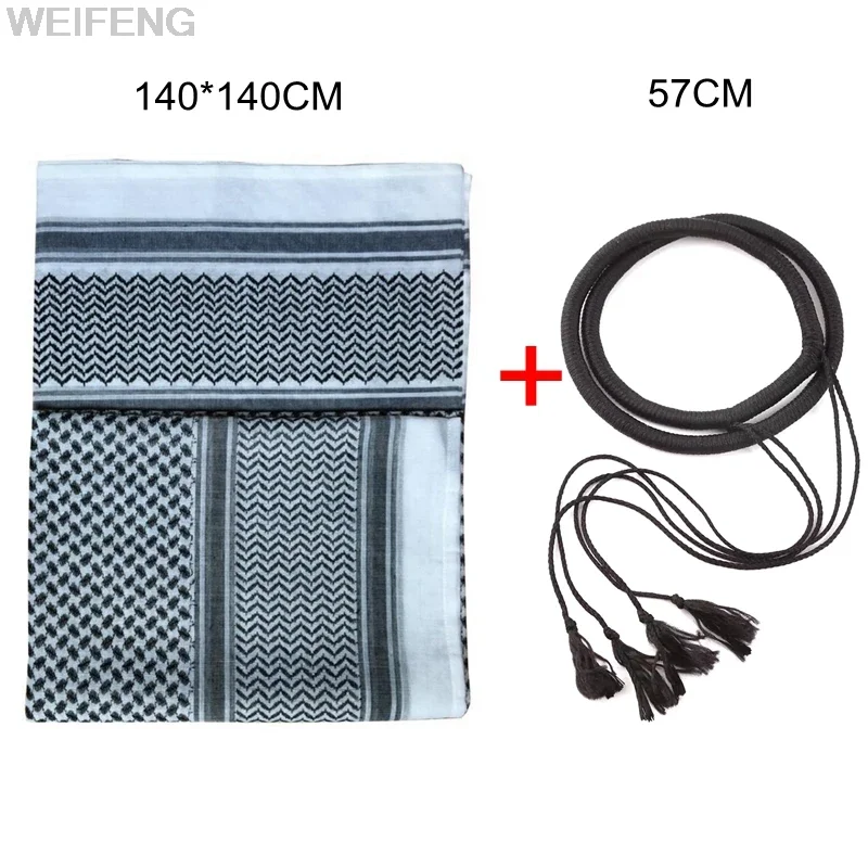 Bufanda Shemagh musulmana, accesorios islámicos tradicionales, pañuelo islámico para la cabeza, pañuelo para la cabeza, bufanda Shemagh árabe Keffiyeh a prueba de viento