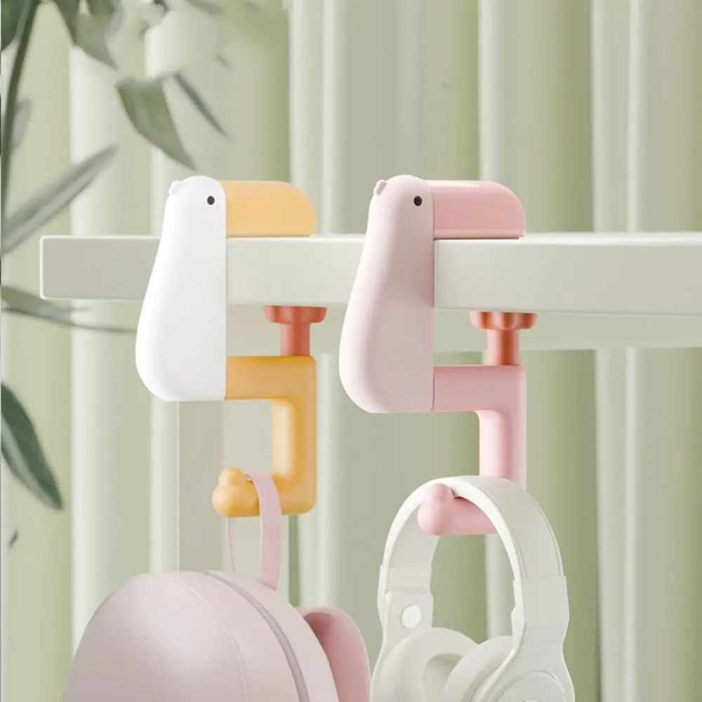 Cute Portable Desk Side Hanging Bag Hook Adjustable Plastic Table Bag Hanger Multifunctional Travel Bag Organizer