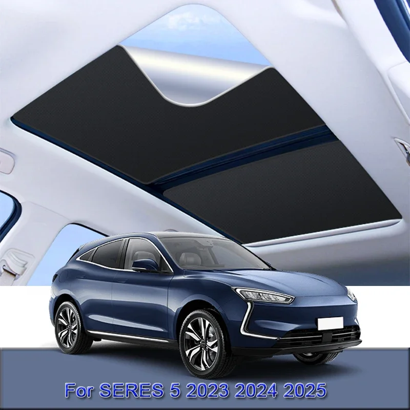 

For SERES 5 2023 2024 2025 2026 Car Electrostatic Adsorption Sunroof Sunshade Heat Insulation Skylight Sticker Auto Accessories