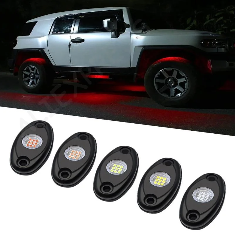 NewLED Car LED Rock Light RGB Exterior Atmosphere Light Car Bottom Lamp For Jeep Offroad Truck ATV UTV Underbody Boat Side