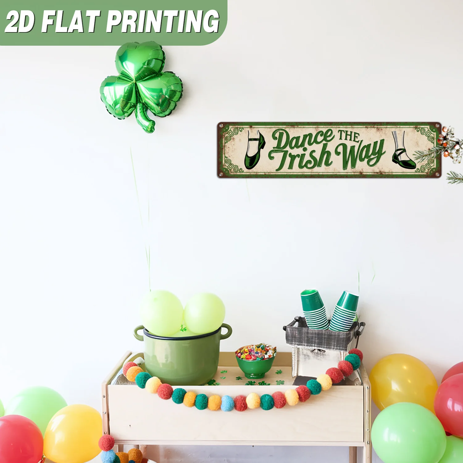 2D Flat, 1pc 1pcs 1pc Irish Dance Wall Art Sign - Vintage Retro Metal Wall Hanging Suitable for St. Patrick's Day, Irish Dance S view 4