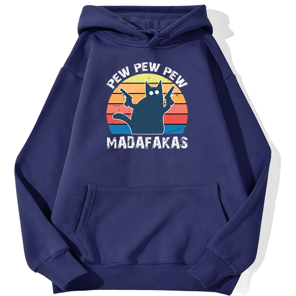 Black Cat Pew Madafakas Cartoon Hoodie Sweatshirts Hip Hop Autumn Man Sweatshirts Fleece Warm Hoodies Fashion Street Tracksuit