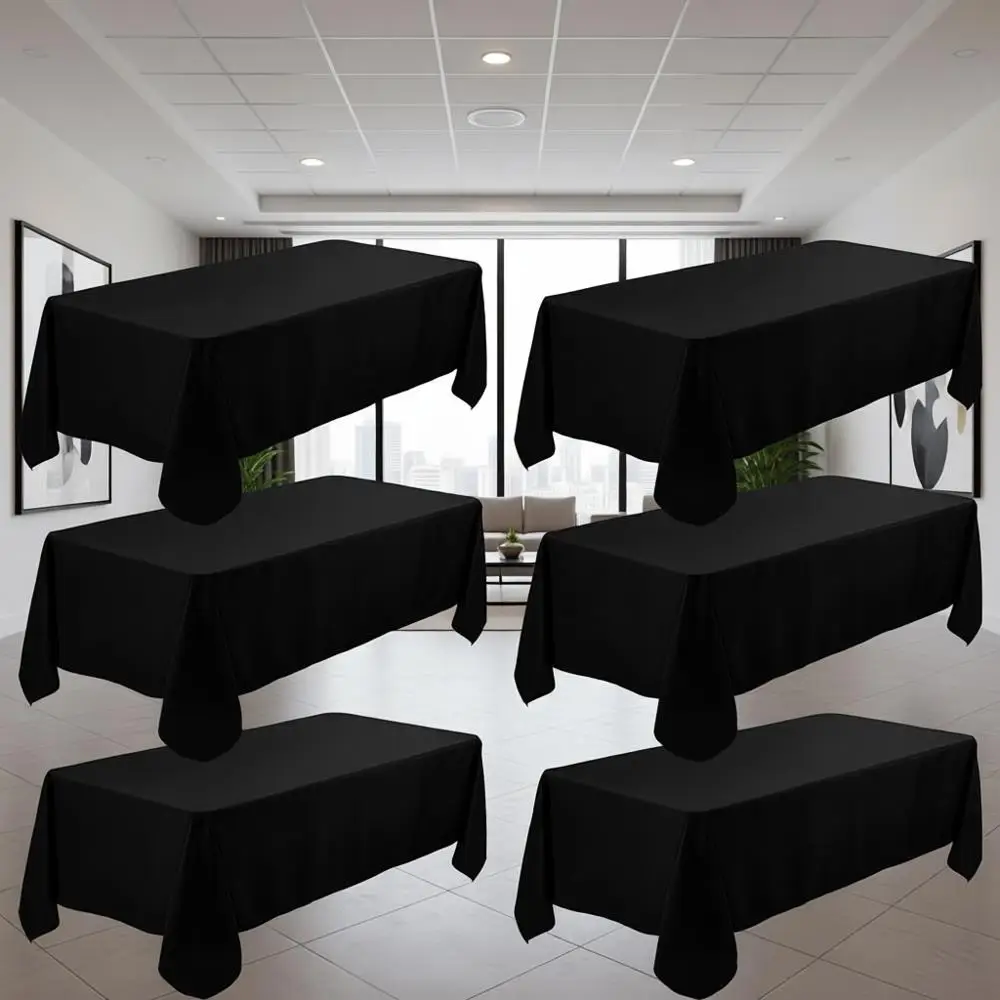 

Набор из 8 черных полиэстеровых скатертей размером 60x102 дюйма для свадеб, вечеринок, банкетов и ресторанов