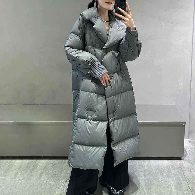 Women's Clothing Down Jacket Winter Warm New Mid-length White Duck Down Windproof Jacket Cold High-end Outerwear Comfortable