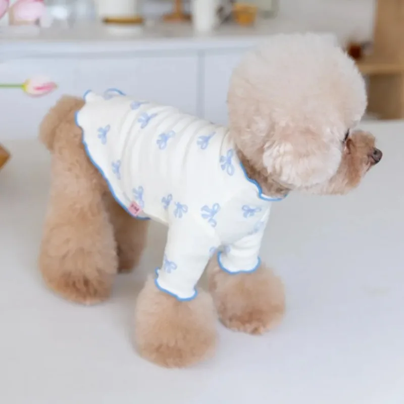 Pet Dog Bow Winter Bottom Shirt Pet Hoodie Coat Teddy Bichon Cat Pomerania Small Dog Puppy Clothes Dogs Sweater Winter Clothes